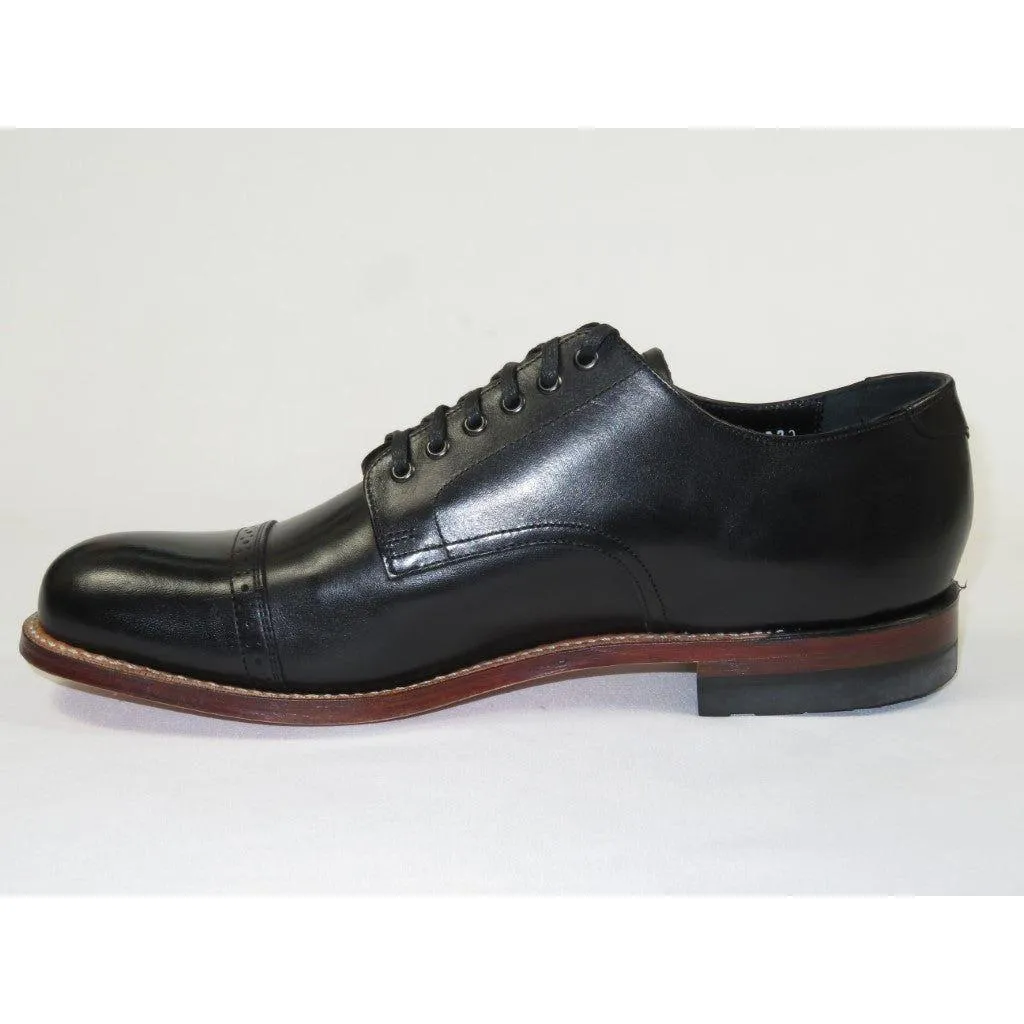 00107, Stacy adams Leather Shoes Cap Toe Oxford Lace Up Black