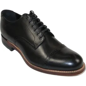 00107, Stacy adams Leather Shoes Cap Toe Oxford Lace Up Black