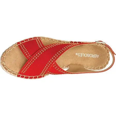 Aerosoles Women's Espresso Sandal Orange Suede Platform Wedge