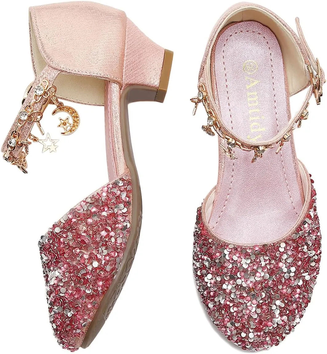 Amtidy Toddler Little Girl Mary Jane Dress Shoes - Ballet Flats for School Party Dress Shoes