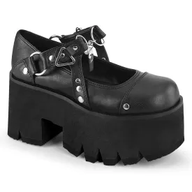 ASHES-33 DemoniaCult Black Vegan Leather Sexy Women's Heels & Platform Shoes (Alternative Footwear)