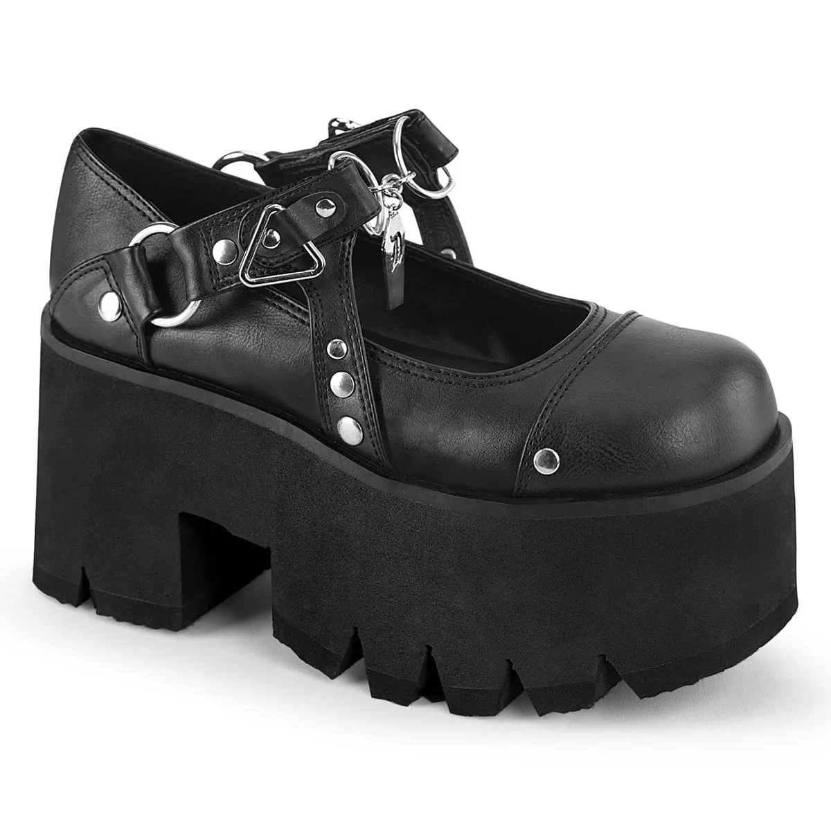 ASHES-33 DemoniaCult Black Vegan Leather Sexy Women's Heels & Platform Shoes (Alternative Footwear)