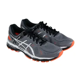 Asics Gel Kayano 22 T547Q-9793 Mens Gray Canvas Lace Up Athletic Running Shoes