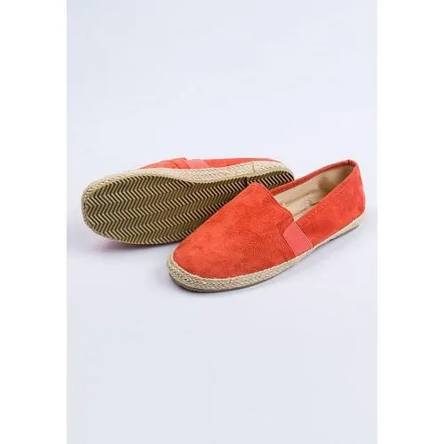 Brave Soul Suedette Slip-On Espadrilles Coral