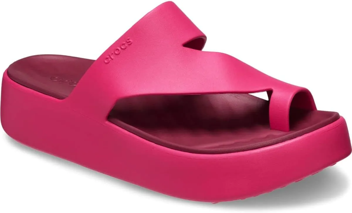 Crocs Women's Getaway Toe Loop Platform Sandals, LiteRide Comfort