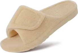 Litfun Women's Orthopedic Slippers with Arch Support Adjustable Open Toe House Shoes for Plantar Fasciitis