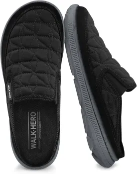 Mens Slippers for Plantar Fasciitis, Slip on Arch Support House Slippers for Men, Lightweight Indoor Outdoor Wide Toe Box Shoes for Men with Cushioned Outsole