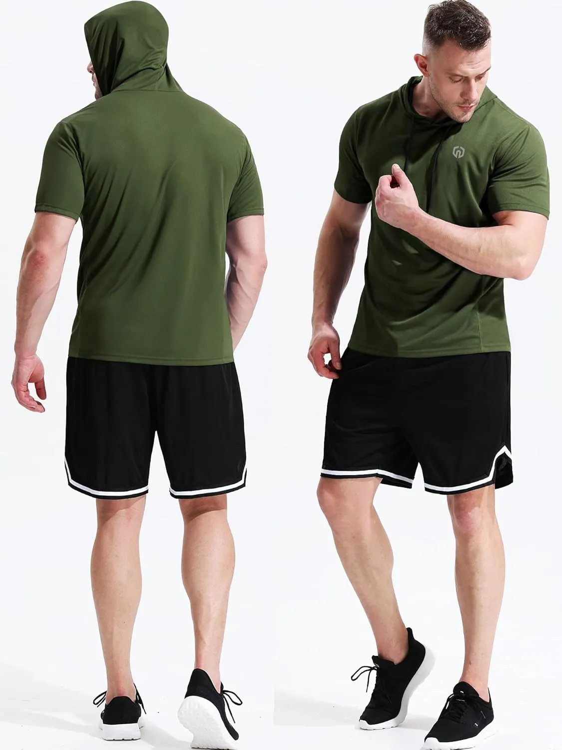 NELEUS Dry Fit Workout Athletic Muscle Tank Top Running Shirts with Hoods