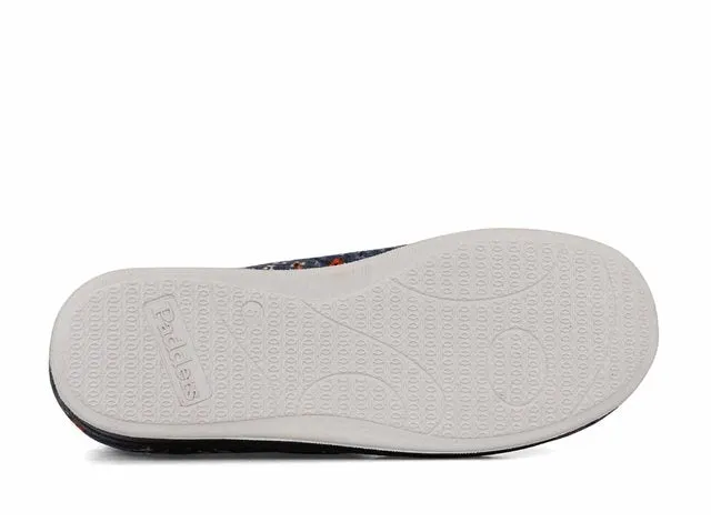 Padders Womens Repose Slippers Denim Floral Cord