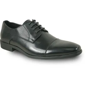 "Bravo Men's Antique Black Cap Toe Oxford Lace Up Dress Shoe"