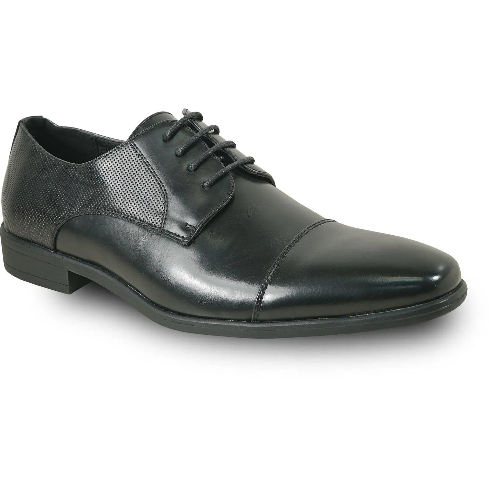 "Bravo Men's Antique Black Cap Toe Oxford Lace Up Dress Shoe"