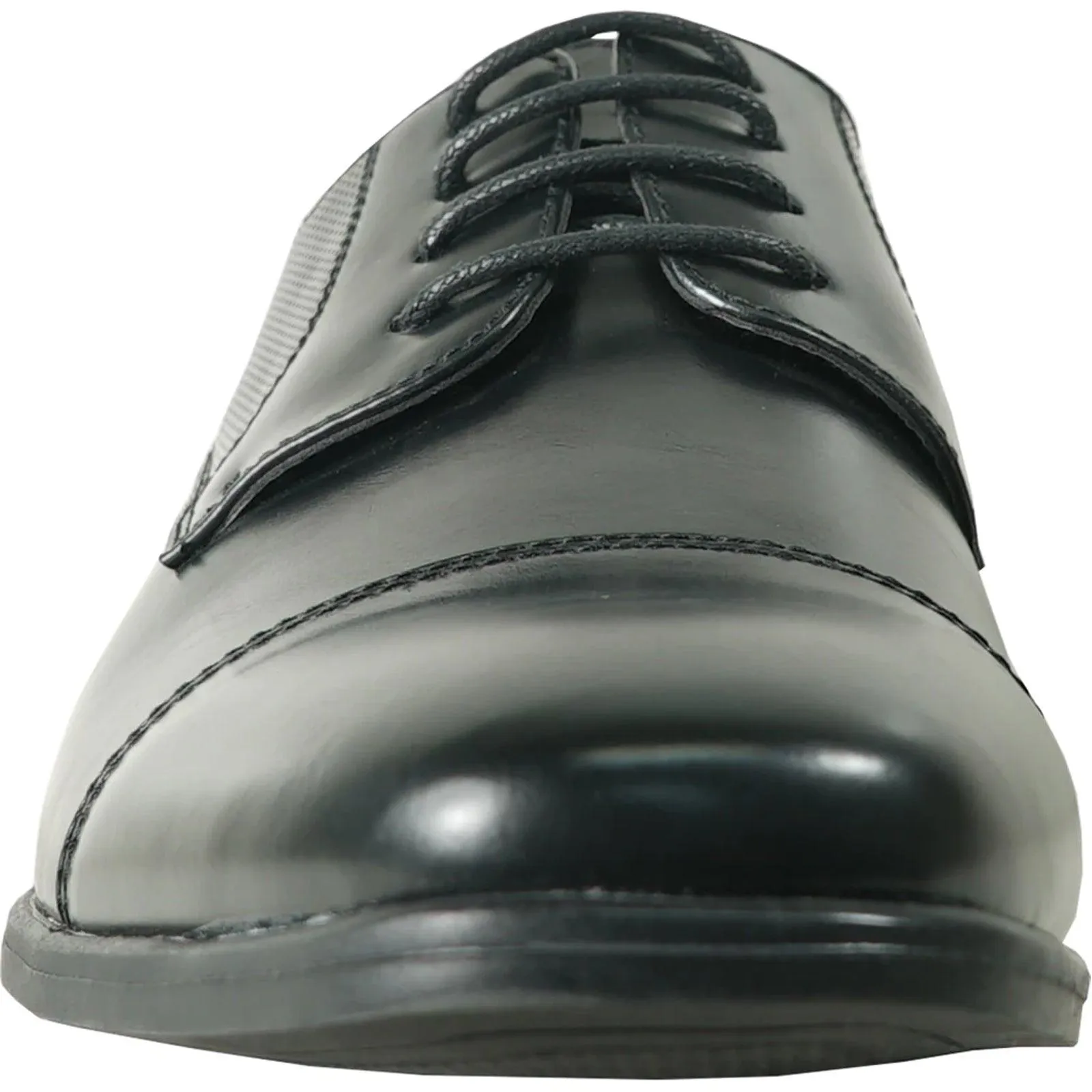 "Bravo Men's Antique Black Cap Toe Oxford Lace Up Dress Shoe"