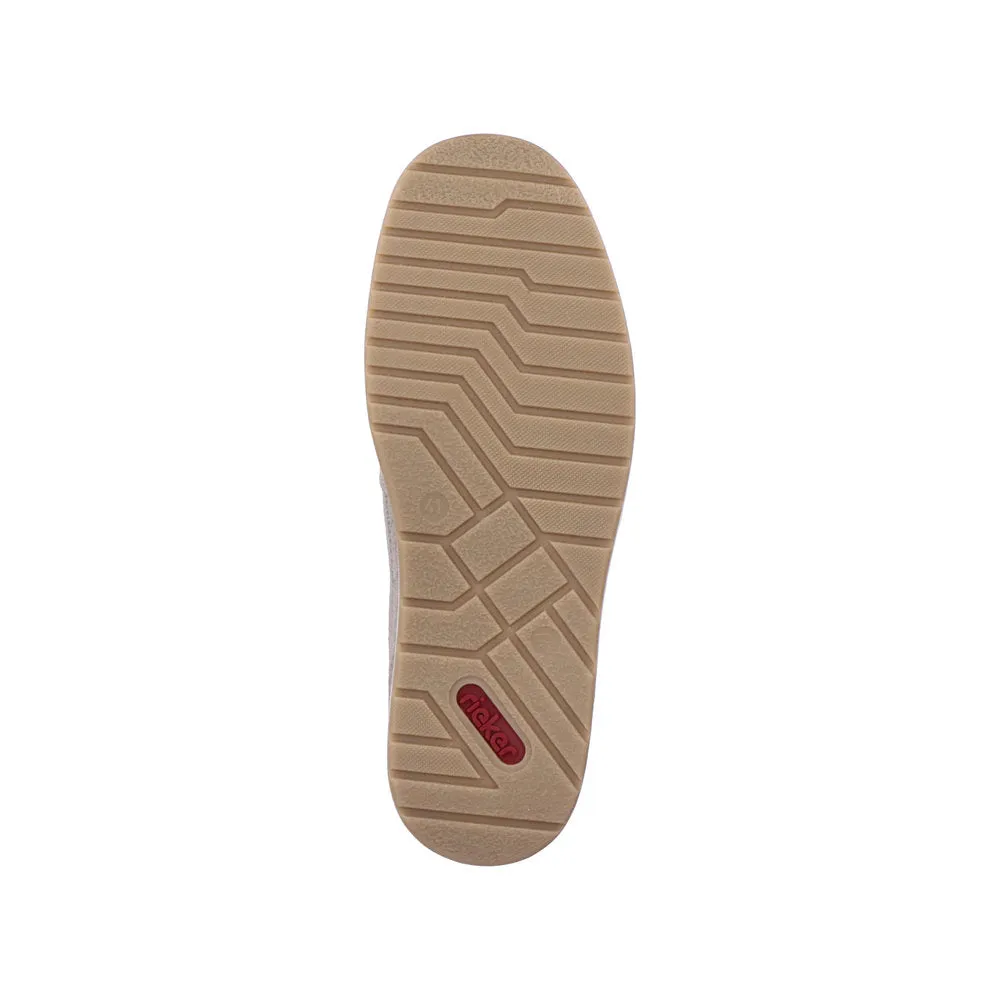 Rieker men's Suede Slip On Deck Style Shoe