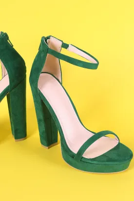 Shoe Republic LA Suede Ankle Strap Platform Chunky Heel