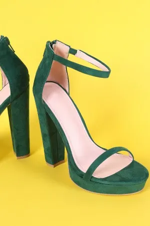 Shoe Republic LA Suede Ankle Strap Platform Chunky Heel