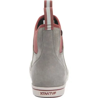 Xtratuf: Leather 6" Ankle Deck Boot Brown / Olive / Grey w red