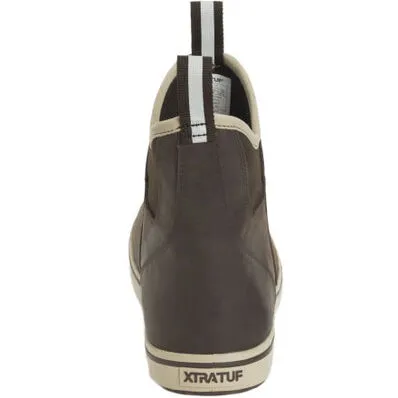 Xtratuf: Leather 6" Ankle Deck Boot Brown / Olive / Grey w red